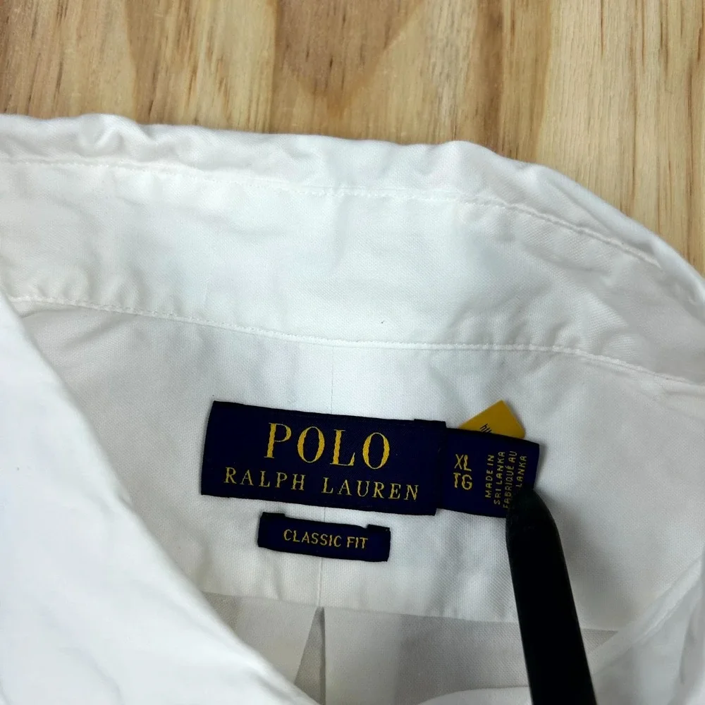 Polo Ralph Lauren Shirt Mens XL White Pony Embroidered Classic Fit Button-Down